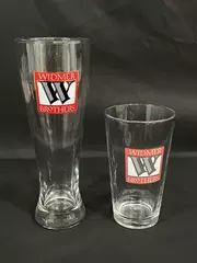 Lot of 2 Widmer Brothers Brewing Co Beer Glasses 9" Pilsner & 5.75" Pint