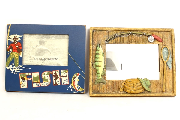 Lot Of 2 Fishing Themed Picture Frames Heart Home Connoisseur Danielson Designs