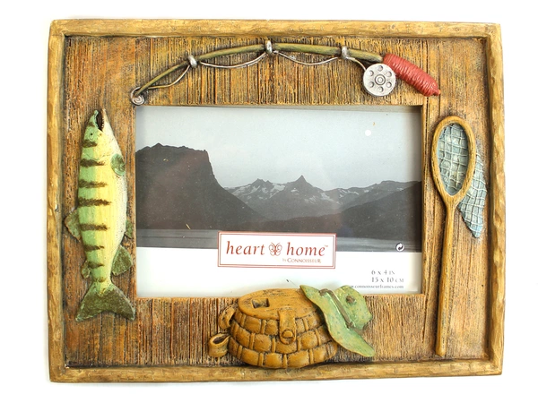Lot Of 2 Fishing Themed Picture Frames Heart Home Connoisseur Danielson Designs