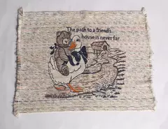 Vintage Savage 1986 Small Rug 29"x23" Bear Goose Path to a Friend's House