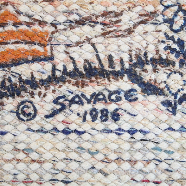 Vintage Savage 1986 Small Rug 29"x23" Bear Goose Path to a Friend's House