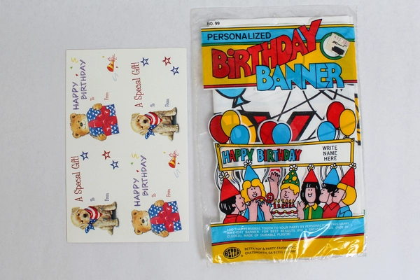 Mixed Lot Craft Paper Gift Wrap Rolls Birthday Banner & Gift Bag Pre-Owned