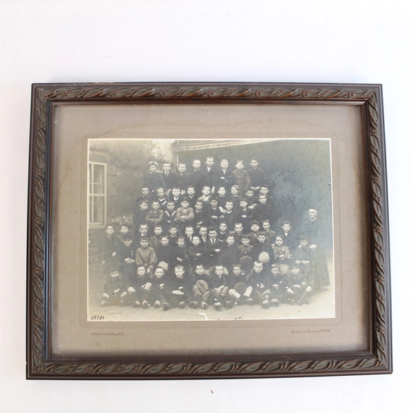 Vtg Jules David & Edmond Vallois Paris Class Photo 99 Rue de Rennes Frame