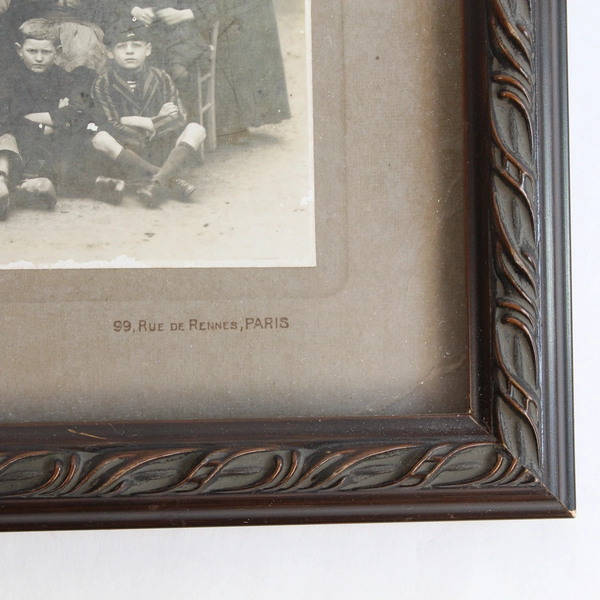 Vtg Jules David & Edmond Vallois Paris Class Photo 99 Rue de Rennes Frame
