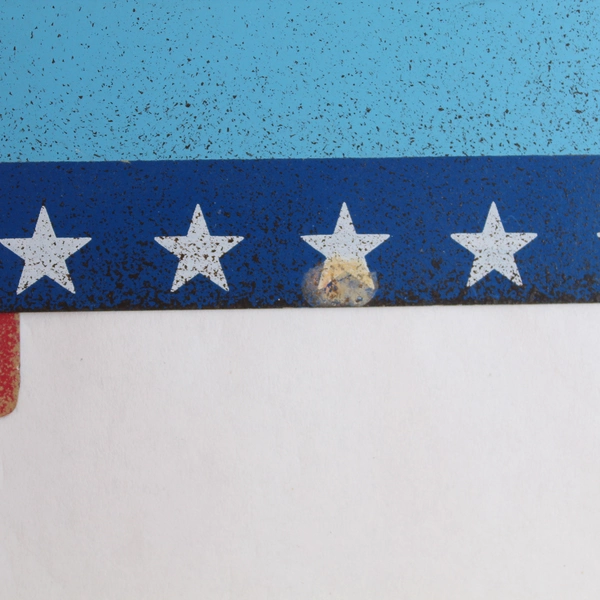 Lot of 2 Vintage USA Metal Tin Wall Hangings 7"x14" - Patriotic Decor