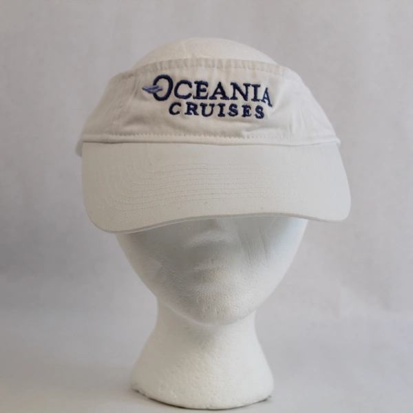 Oceania Cruises Miami Cruise Line Visor Hat One Size White Adjustable Strapback