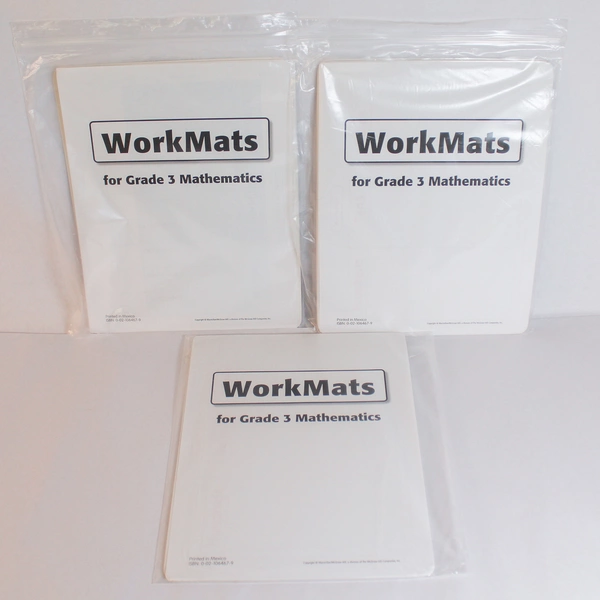 Lot of 3 MacMillan McGraw-Hill Grade 3 Math WorkMats Educational Tools