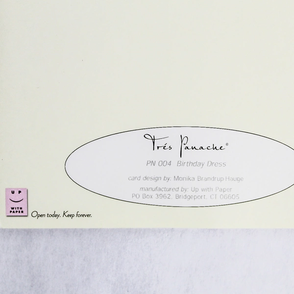Tres Panache 004 Birthday Dress Women's Birthday Card Greeting With Envelope