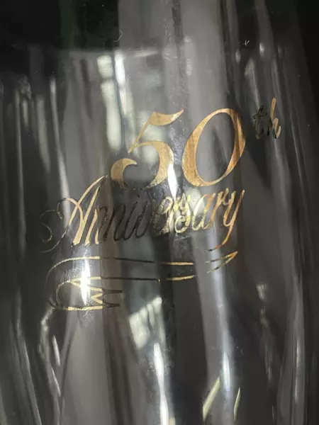 Lot of 2 Cristal D'Arques Twisted Stem 50th Anniversary Champagne Flutes