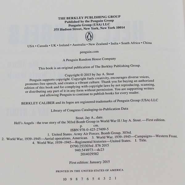 Hell's Angels By Jay A Stout Copyright 2015 The Penguin Group Hardcover Book