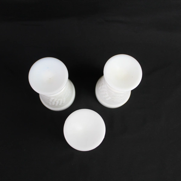 Lot of 3 Vintage Milk Glass Goblets Grapes & Vines Pattern Tumblers 5.75"