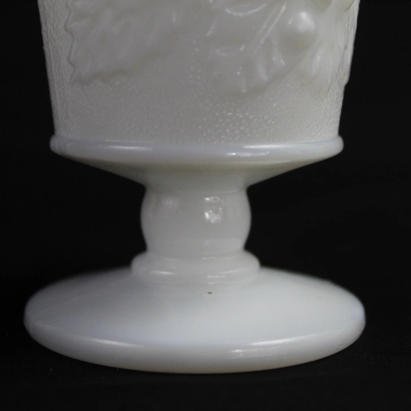 Lot of 3 Vintage Milk Glass Goblets Grapes & Vines Pattern Tumblers 5.75"