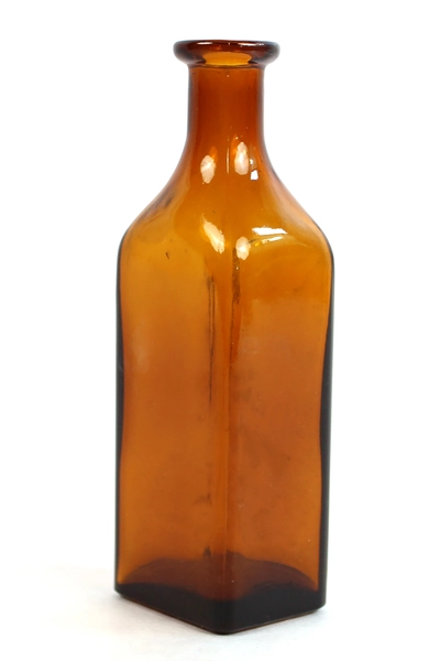 Vintage TCW No 3 Amber Apothecary Bottle Collectible 6.5" Tall No Lid