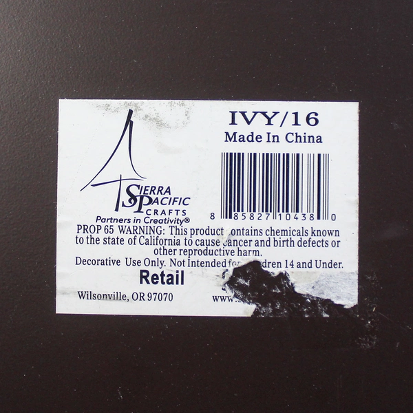 Sierra Pacific Crafts 22.5" Ivy Metal Wall Hanging Decor Sign Blanc Grand Vin