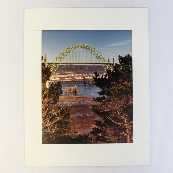 Vintage Astoria Megler Truss Bridge Oregon PNW Photo Matted 14"x11" Collectible