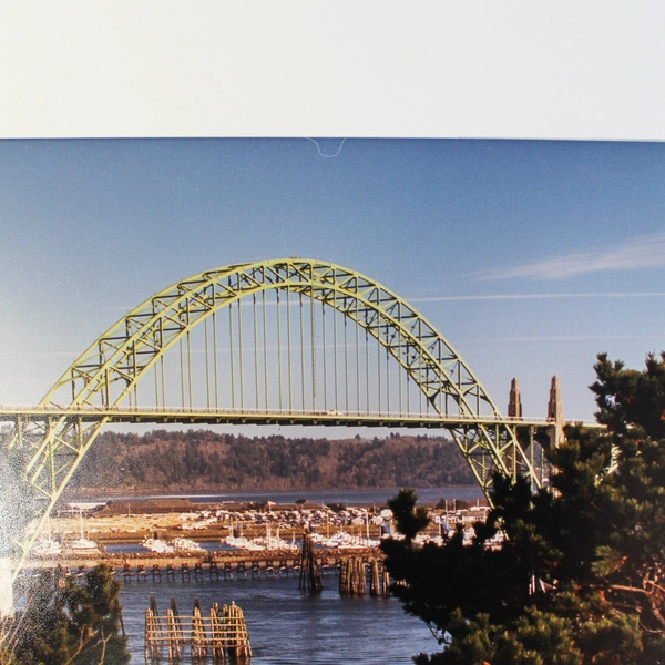 Vintage Astoria Megler Truss Bridge Oregon PNW Photo Matted 14"x11" Collectible