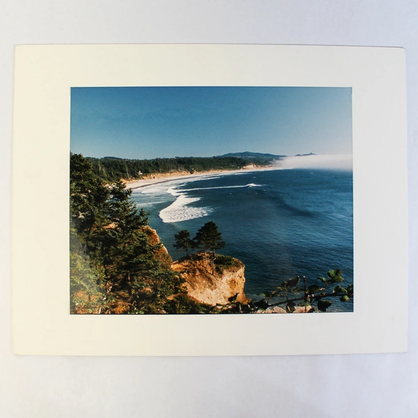 Vintage Newport Oregon Fog Coastal Photograph 14x11 Matted Wall Art