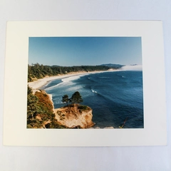 Vintage Oregon Coastal Range Fog Photograph Matted 14"x11" Scenic Wall Art