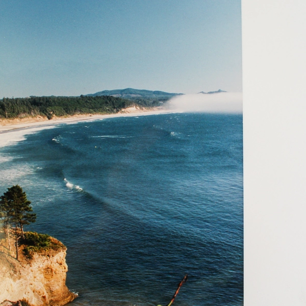 Vintage Oregon Coastal Range Fog Photograph Matted 14"x11" Scenic Wall Art