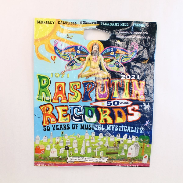 Rasputin Records Vintage Reusable Shopping Bag 20.5" Tall Pre-Owned