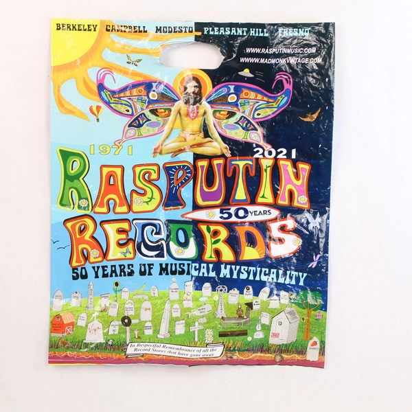 Rasputin Records Vintage Reusable Shopping Bag 20.5" Tall Pre-Owned