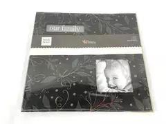 2007 Heidi Grace Our Family Photo Album 12x12 Black Vine Design with Protectors