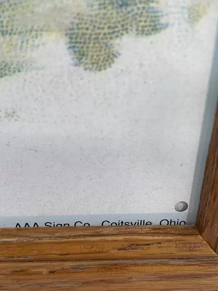 Vintage Clark's Mile-End Spool Cotton Tin Sign Victorian Girl & Kittens Frame