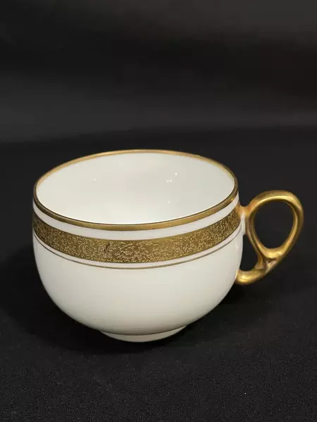 Vintage Oremont Lustreware Creamer Sugar Bowl Tea Cup Set Germany Gold White