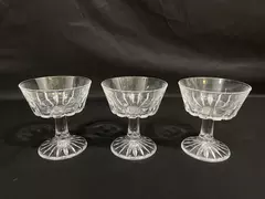 Set of 3 Royal Crystal Rock Zeus Champagne Glasses Starburst Base Cut