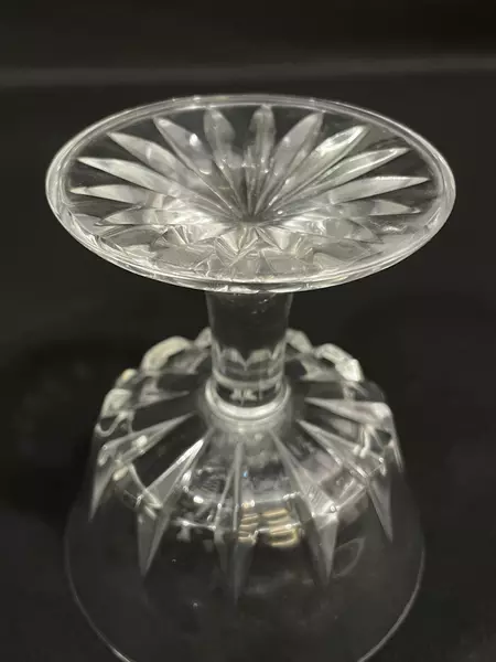 Set of 3 Royal Crystal Rock Zeus Champagne Glasses Starburst Base Cut