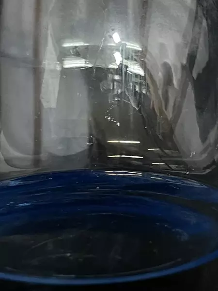 Lot of 4 Pre-Owned Blue Tinted Juice Glasses 3.5" Tall Kitchen Drinkware