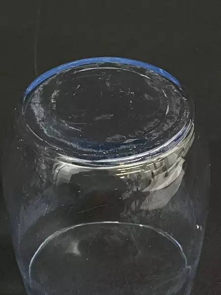 Lot of 4 Pre-Owned Blue Tinted Juice Glasses 3.5" Tall Kitchen Drinkware