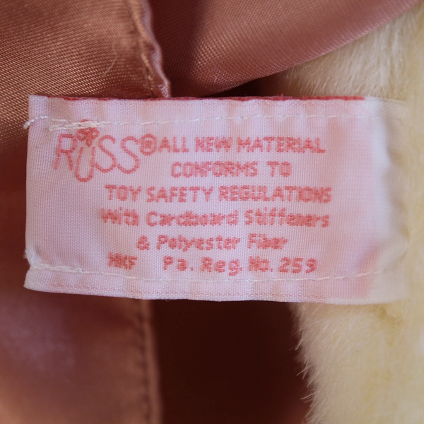 Vintage Russ Berrie Tovah 13" Plush Teddy Bear Doll Pre-Owned Stain