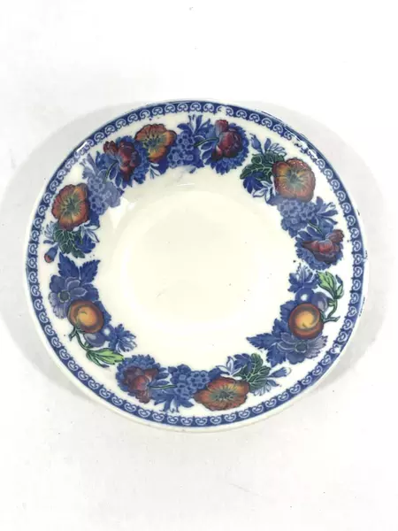 Lot of 2 Vintage Spode Copeland Bowls Bone China Cobalt Blue Floral Fruit Design