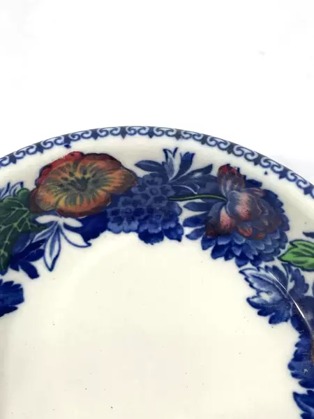 Lot of 2 Vintage Spode Copeland Bowls Bone China Cobalt Blue Floral Fruit Design