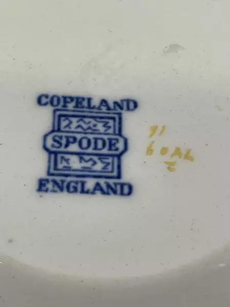 Lot of 2 Vintage Spode Copeland Bowls Bone China Cobalt Blue Floral Fruit Design