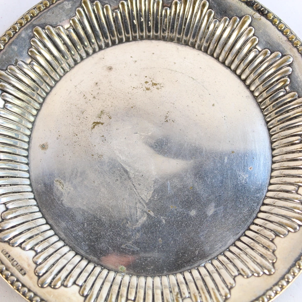 Vintage Art Deco Swedish GAB MS Silver Plate Saucer 4.5" Diameter Pre-Owned