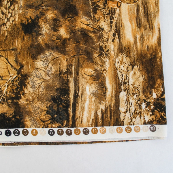 76" x 44" Shamash & Sons Cotton Fabric Panel Hunting Fishing Scene Quilt Craft