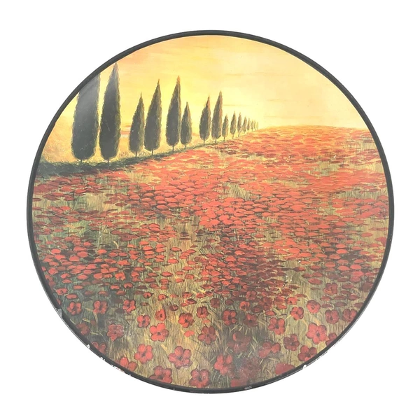 Lot of 3 Giftcraft Decorative Plates 10" Field of Flowers Not for Food Use