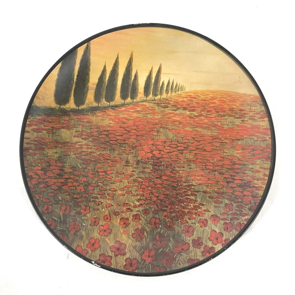 Lot of 3 Giftcraft Decorative Plates 10" Field of Flowers Not for Food Use