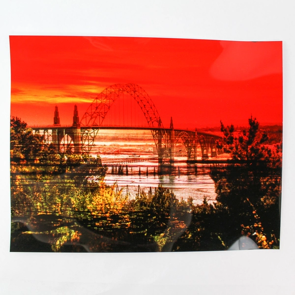 Vintage Newport Bridge Sunset Photograph 11x14 Ocean Coast Wall Art Print
