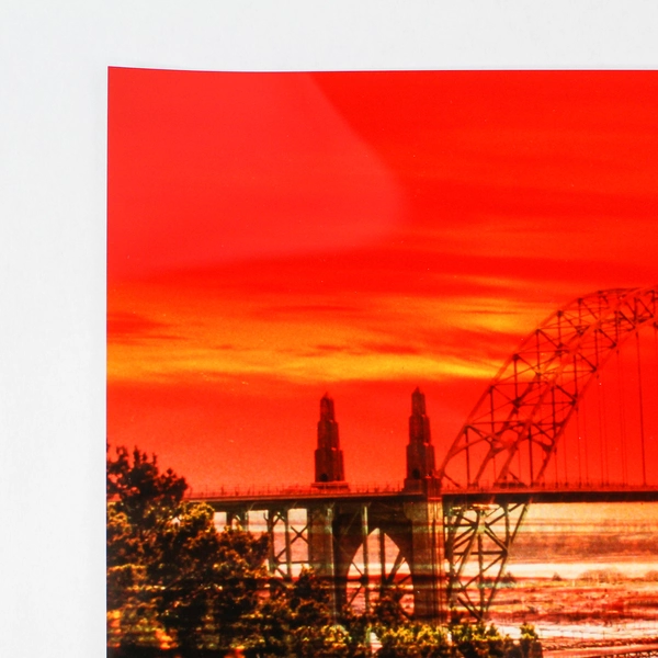 Vintage Newport Bridge Sunset Photograph 11x14 Ocean Coast Wall Art Print