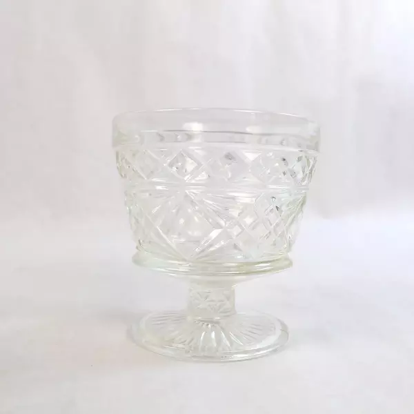 Set of 2 Vintage Anchor Hocking Wexford Diamond Pattern Dessert Sherbet Dish