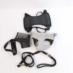 Lot of 2 Vibrant Life Dog Harnesses Small & Medium, Black Leash & Mesh Muzzle