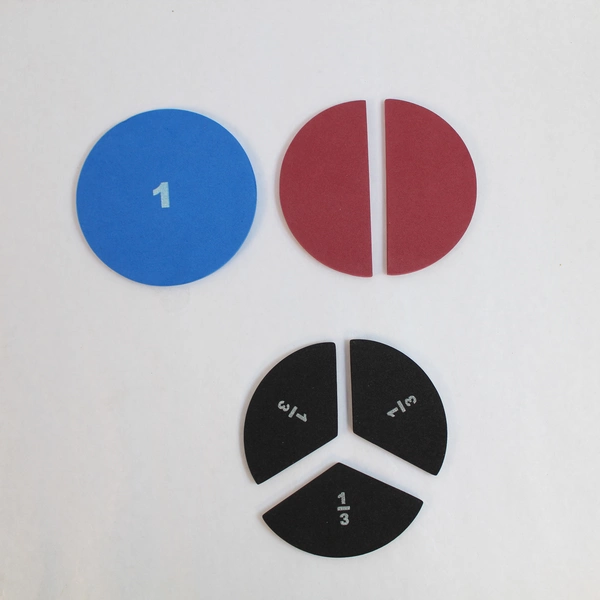 Complete Set 51 Foam Fraction Circles Math Manipulative Fractions 1/2 to 1/12