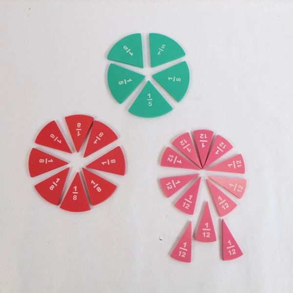 Complete Set 51 Foam Fraction Circles Math Manipulative Fractions 1/2 to 1/12