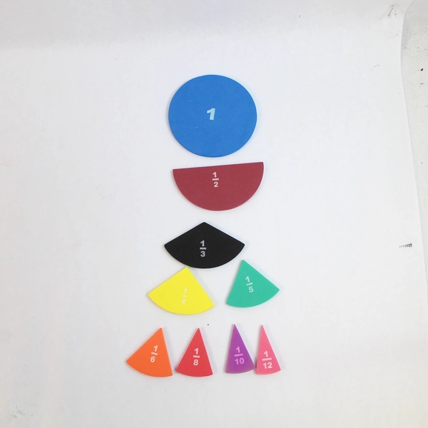Complete Set 51 Foam Fraction Circles Math Manipulative Fractions 1/2 to 1/12