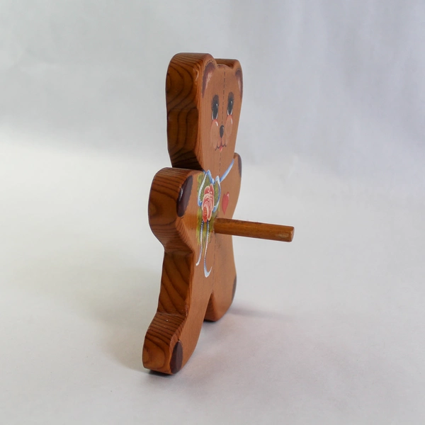 Vintage 1984 Hand Painted Wooden Bear Wall Hook Signed Barbara Gerard