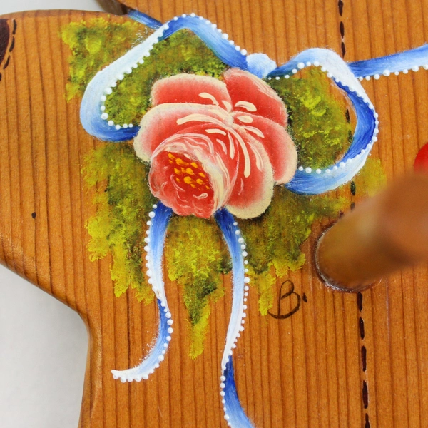 Vintage 1984 Hand Painted Wooden Bear Wall Hook Signed Barbara Gerard