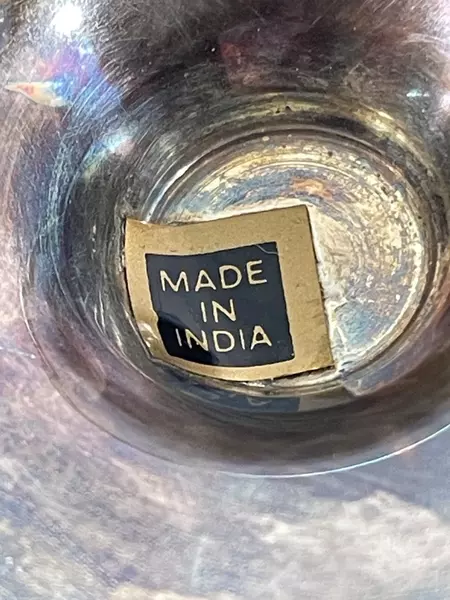 Lot of 2 Vintage Silver Plated Brass Chalices Spiral Design Made in India